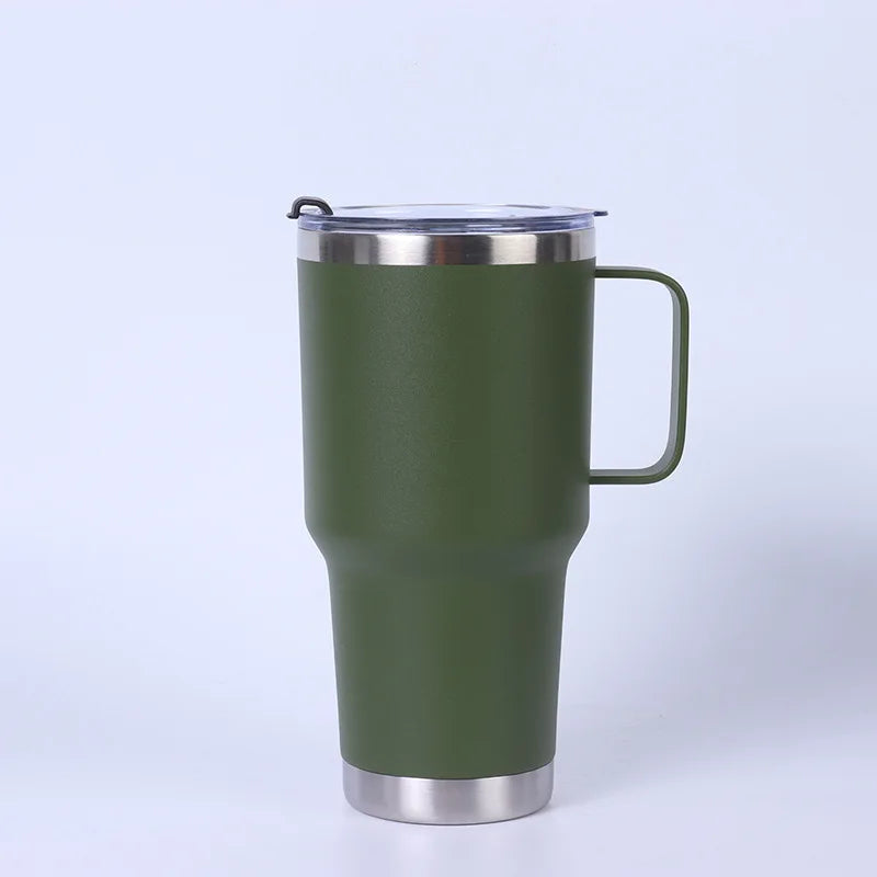 Steel Handle Vacuum Tumbler – 20oz / 30oz Double-Wall Insulated Cup
