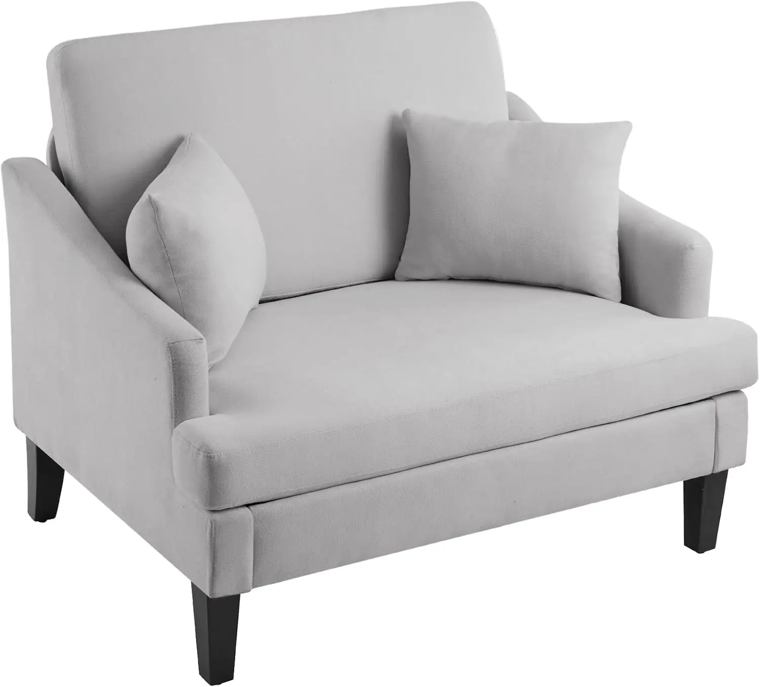 Oversized Accent Chair, 33.5'' Wide Seat Comfy Armchair with 2 Pillows, Upholstered Big Reading Chair, Modern Single S