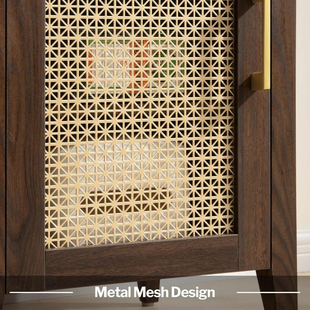 Tall Nightstands Set of 2 with Drawer, Mid Century Modern Wooden Night Stand Rustic Bedside Tables with Storage,for Bedroom