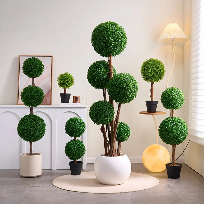 Nordic Milan spherical artificial green plants (floor-standing) | Indoor and outdoor wedding & shopping mall window decoration
