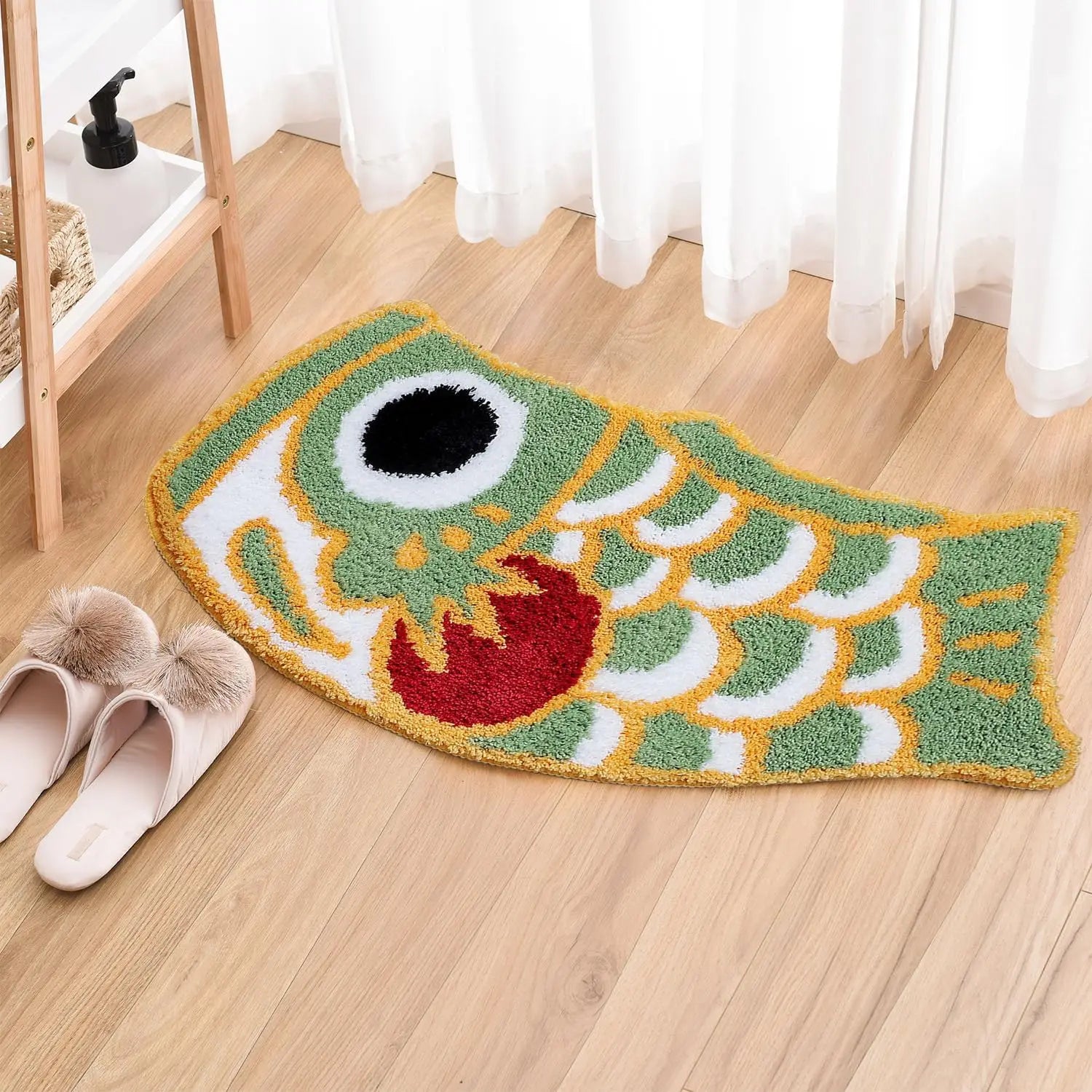 Fish Carp Alien Quirky Home Entry Door Mat Soft and Comfortable Living Room Sofa Coffee Table Bedroom Bedside Rugs