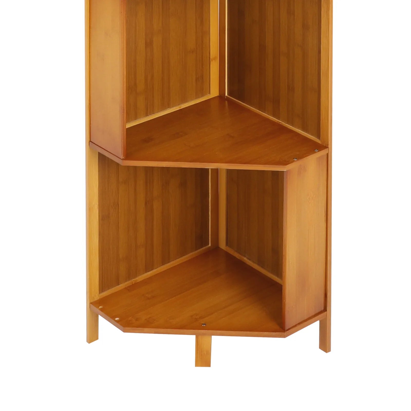 Brown Bamboo Corner Bookshelf – 5-Tier A-Shape Storage Shelf (169 cm)