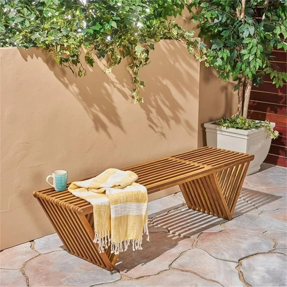 Christopher Knight Home Esme Outdoor Acacia Wood Bench, Teak Finish