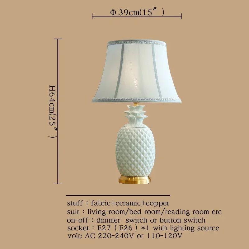Hongcui Ceramic Table Lamps Desk Lights Luxury Modern Contemporary Fabric for Foyer Living Room Office Creative Bed Room Hotel