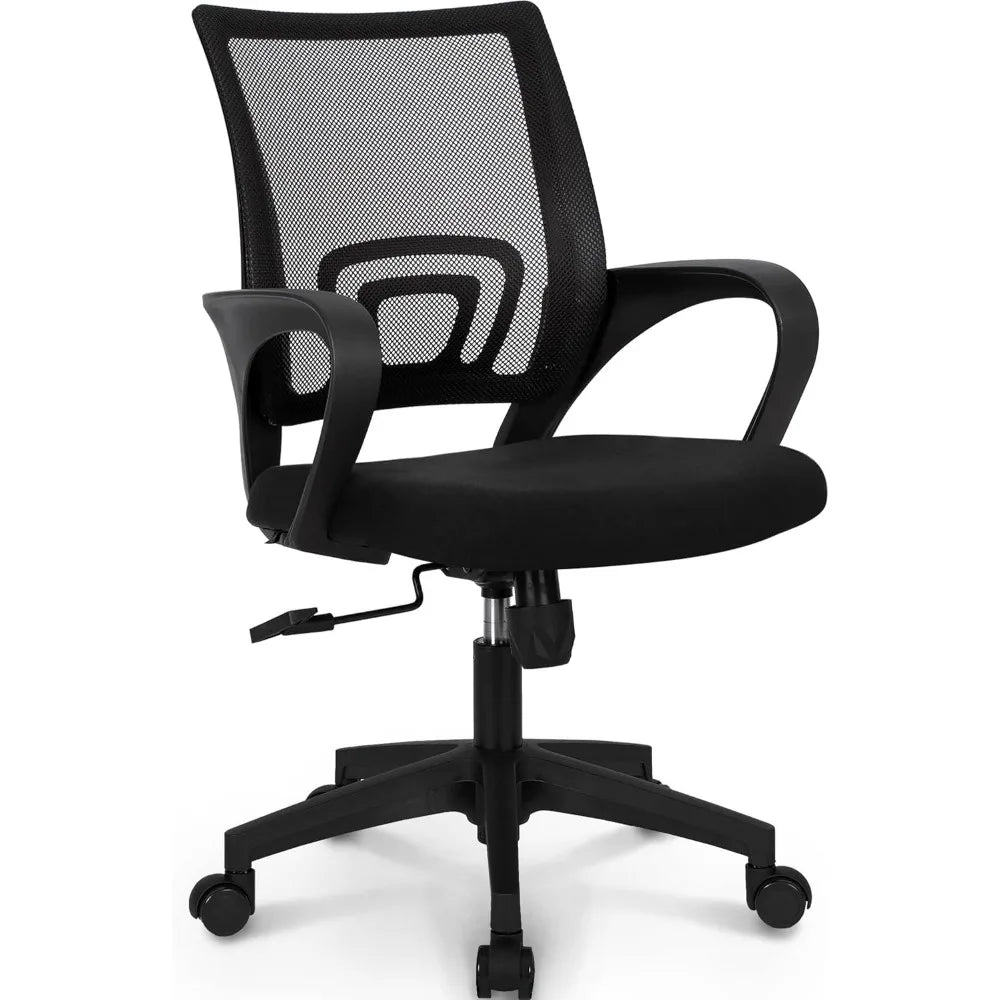 Ergonomic Mid-Back Mesh Office Chair with Adjustable Height and Lumbar Support for Comfortable Swivel Seating