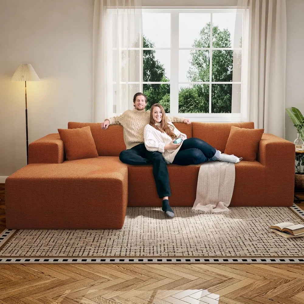 Modular Sectional Sofa – 107″ L-Shaped Cloud Couch with Chaise (4-Seater)