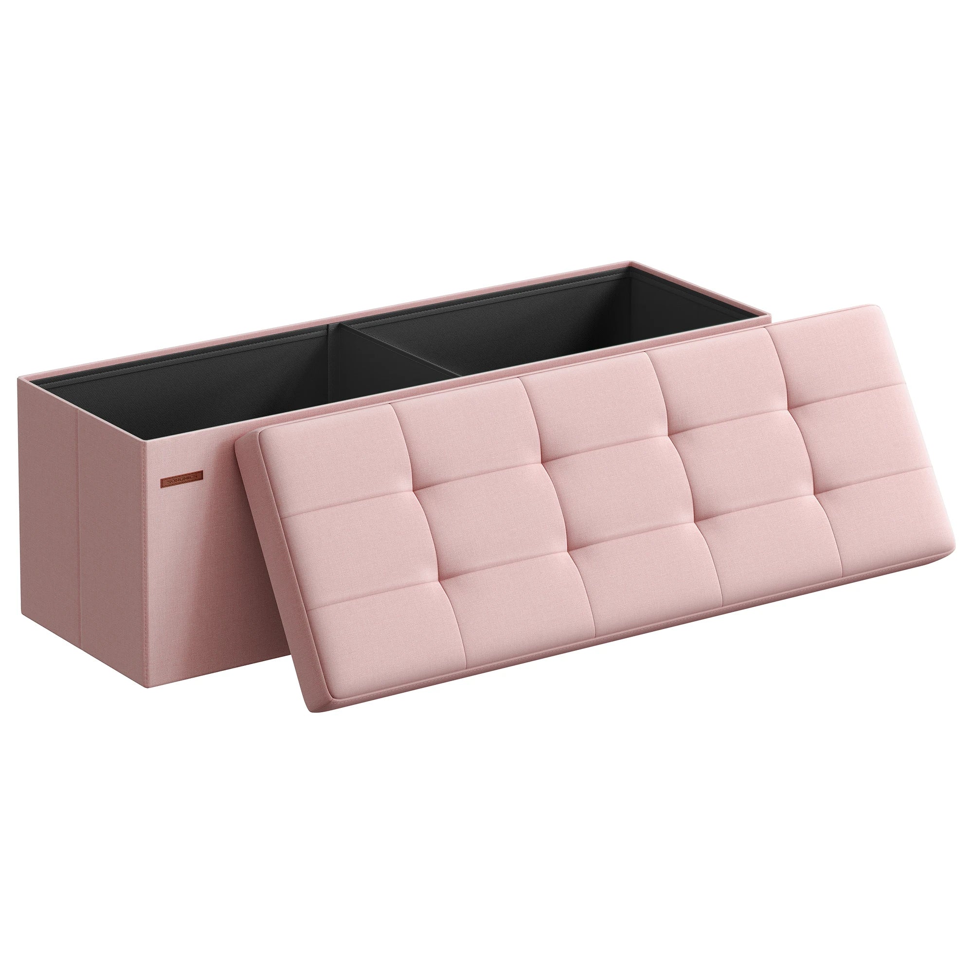 Folding Storage Ottoman Bench – 43″ End-of-Bed Footrest