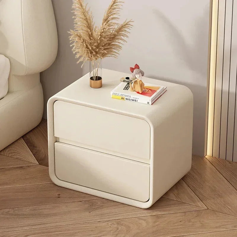 Creative Bedside Table Free Installation Modern Style Solid Wood Bedroom Nightstands Storage Cabinet Hotel End Table
