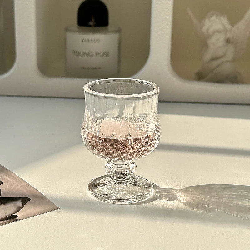 Wine Glasses Set of 6 Diamond Painting Glass Cups European Style Creative Wedding Gifts Home Accessories Transparent Drinkware