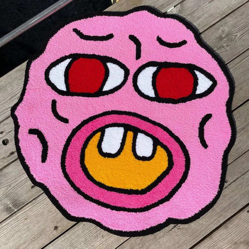 Cherry bom b Anti-slip Imitation Cashmere Carpets Home Door Mat Living Room Plush smiley Rug Home Decor pattern printing custom