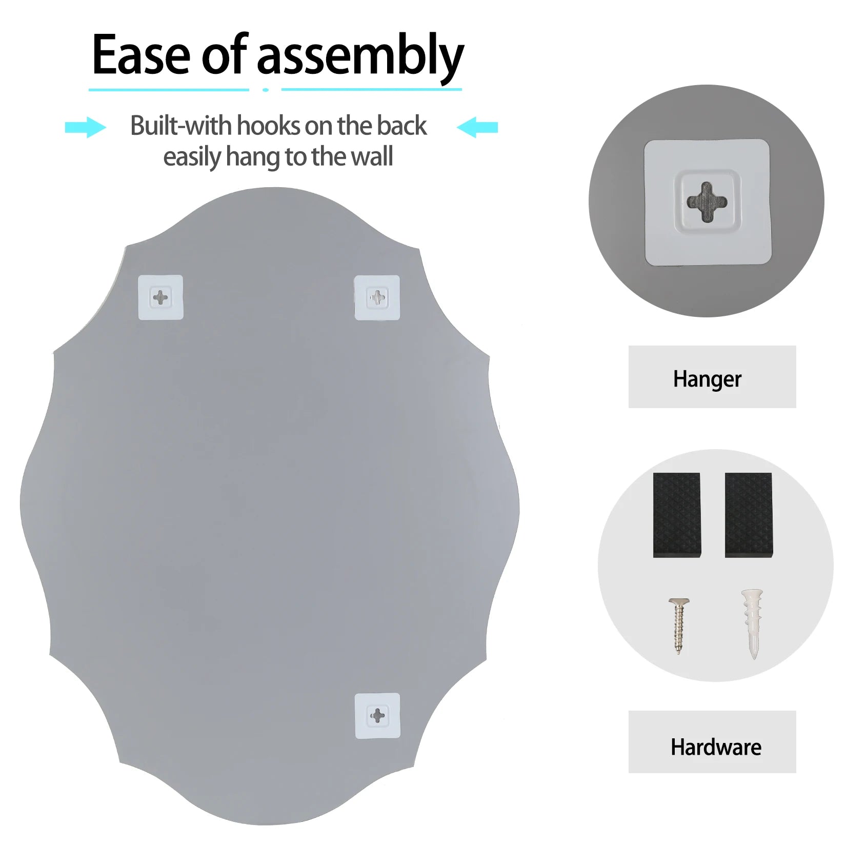 2 Sizes Antique Floral Outcut Oval Wall Mirror Decorative Makeup Vanity Mirror Heavy Beveled Edge Entryway Decor