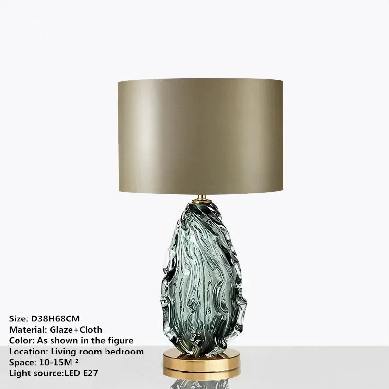 Nordic Modern Glaze Table Lamp Fashionable Art  Iiving Room Bedroom  Hotel LED Personality Originality Desk Light