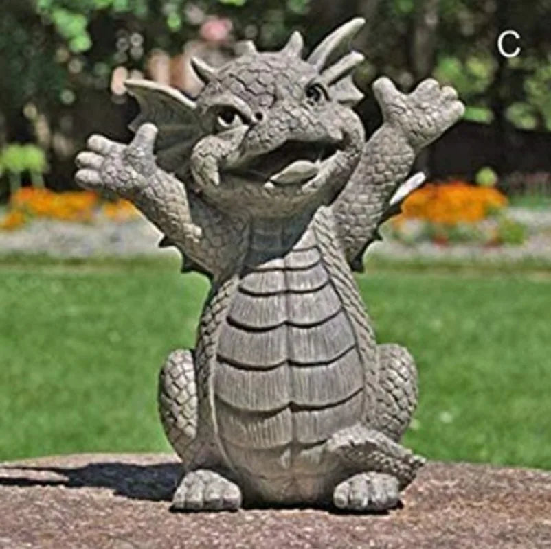 Garden Meditation Chan Long Resin Statue Outdoor Garden Creative Meditation Dragon Decorative Resin Crafts Ornament