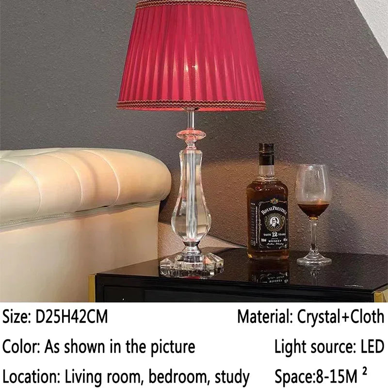 Contemporary Crystal Table Lamp Luxurious Living Room Bedroom Study LED Originality Bedside Desk Light