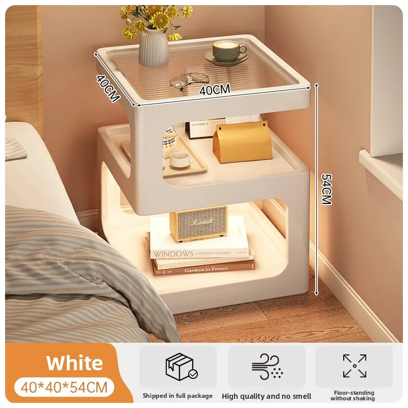 All solid wood bedside table Modern simple bedside table A few light luxury high-end home bedroom bedside storage table