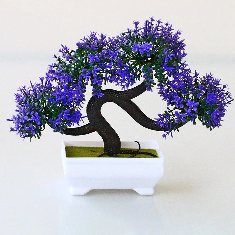 Artificial Potted Flowers Plants Bonsai Fake Plant Flower Potted Ornaments for Garden Small Simulated Tree Home Decor Supplies