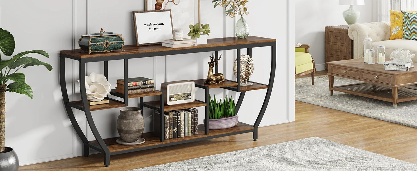 Sofa Table with Shelves,Console Table with Storage,Entryway Table TV Stand, Behind Couch Table Accent Tables for Living Room