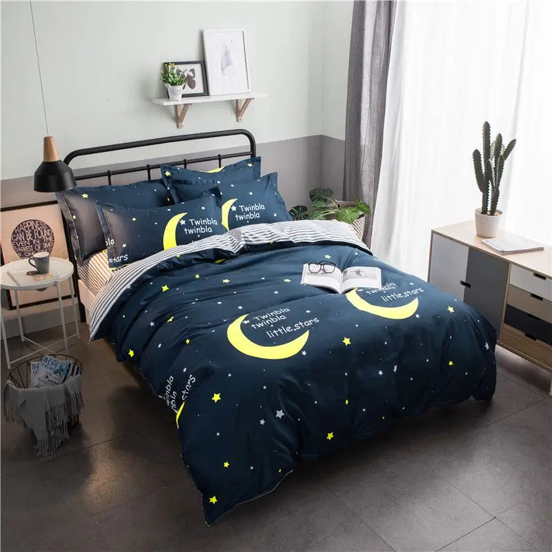 1Pc Ins Style Aloe Vera Cotton Quilt Cover Set Pillowcase Suitable for Bedroom Apartment, Suitable for All Seasons, Skin-Friendly and Comfortable 150/180/200cm(1Pc Quilt Cover + 2Pc Pillowcase)