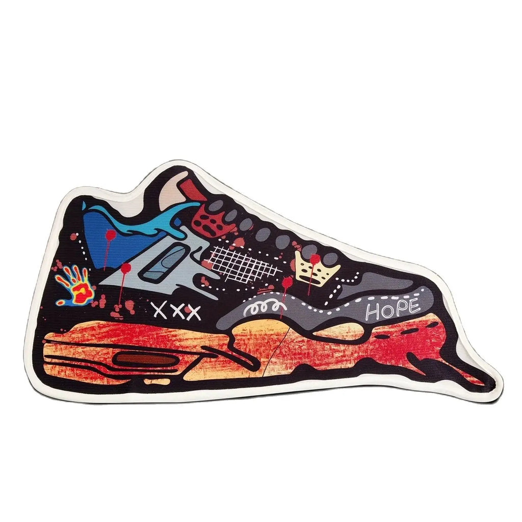 Sneaker Style Graffiti Door Mat – Handprint Printed Non-Slip Entrance Carpet