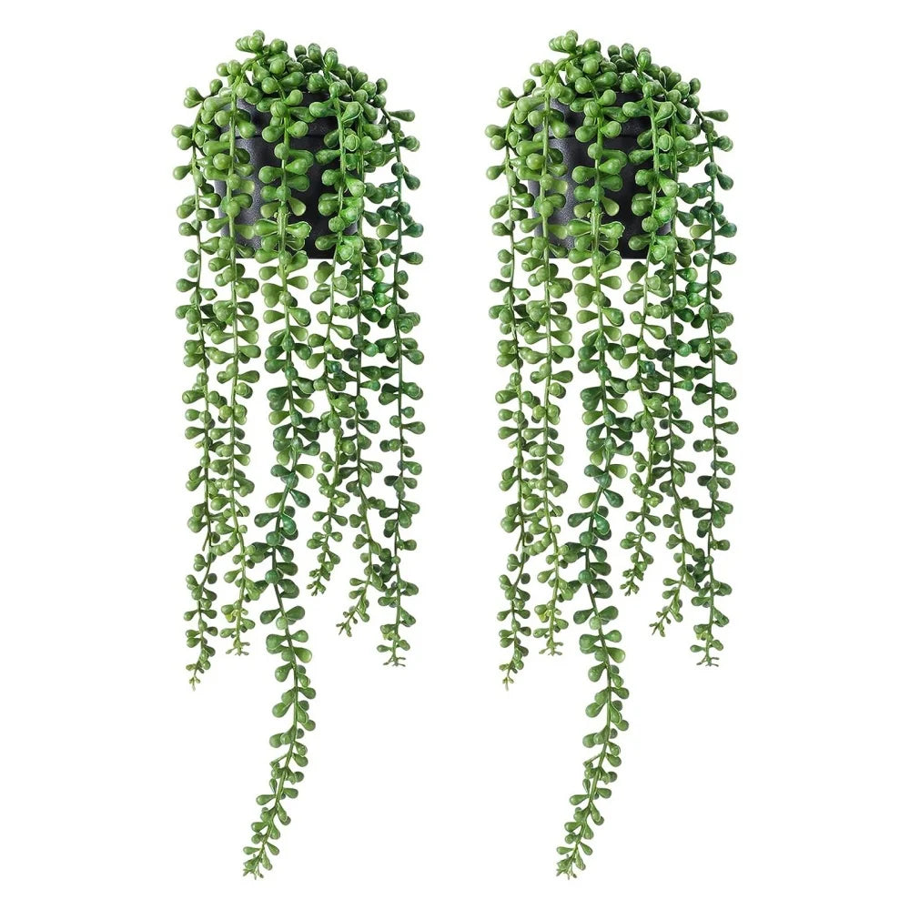 Artificial Plant Wall Hanging Fake Plants Green Leaf Flower Decor Room Simulation Bonsai Home Decoration Hotel Party