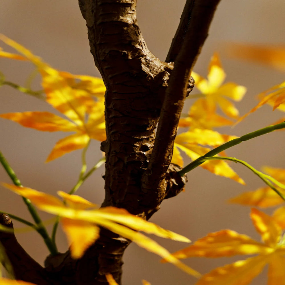 Artificial Maple Tree Red Maple Fake Tree Large Indoor Potted Plant Home Living Room Window Display Decoration Floor Greenery