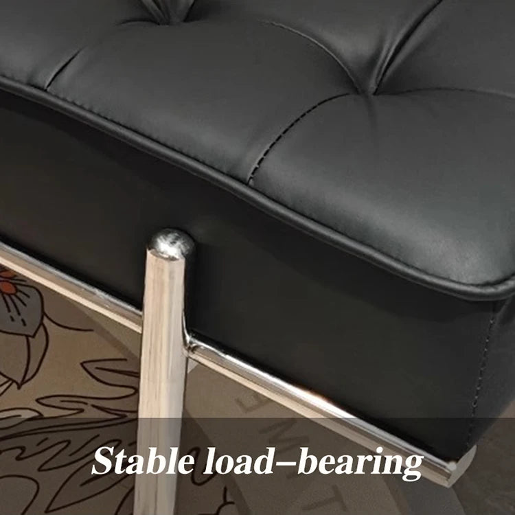 Luxury Leather Ottoman Bench – Hallway Shoe Changing & Lounge Seating