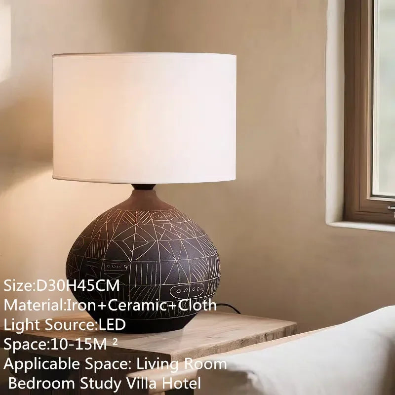 CEDRIC Contemporary Ceramic Table Lamp American Retro Creativity Living Room  Study Villa Hotel Homestay Desk Light