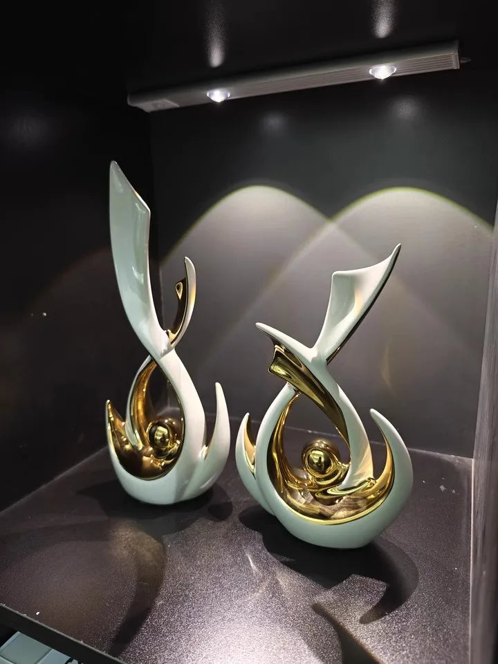 2Pcs/Home Ceramic Decorations Living Room Entrances Modern Luxury TV Cabinets Wine Cabinet Decorations