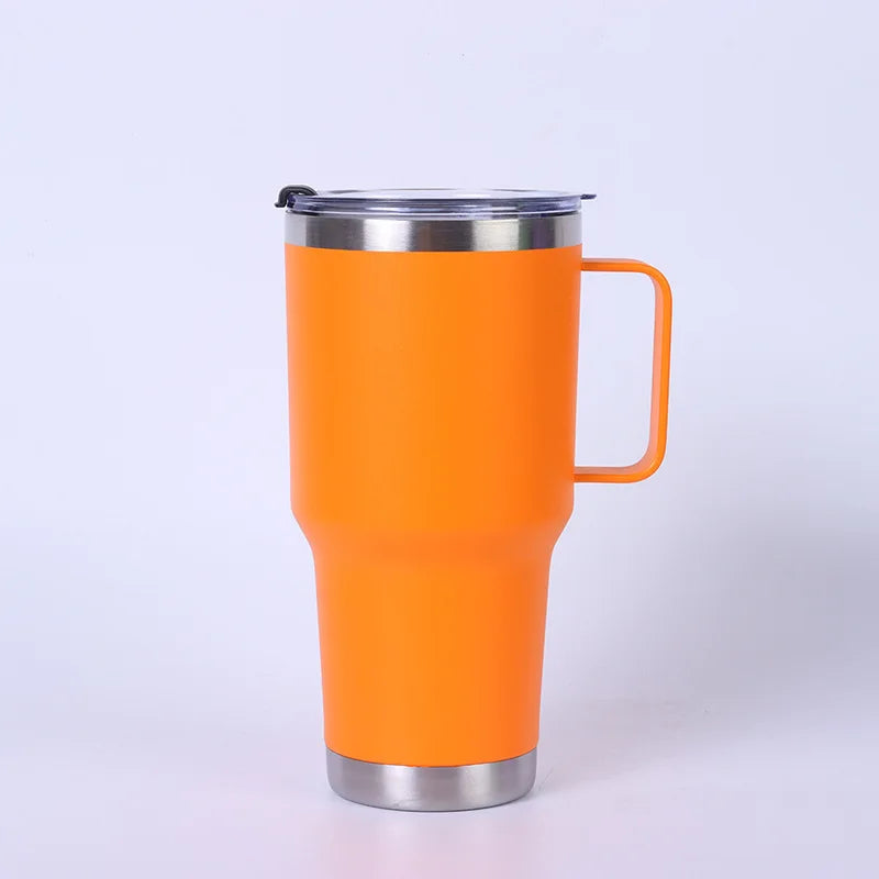 Steel Handle Vacuum Tumbler – 20oz / 30oz Double-Wall Insulated Cup