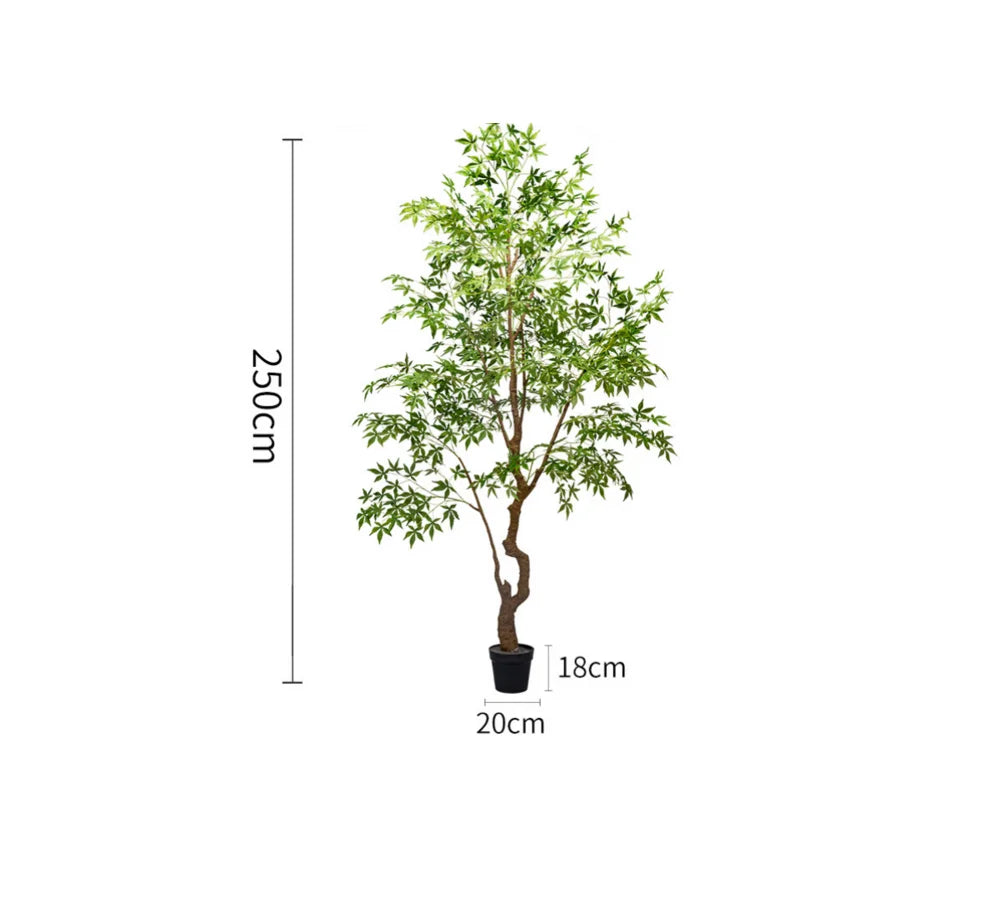 Artificial Maple Tree Red Maple Fake Tree Large Indoor Potted Plant Home Living Room Window Display Decoration Floor Greenery