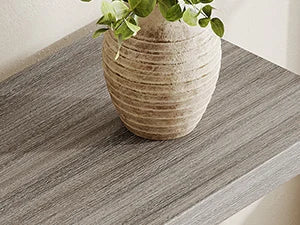 55-Inch Console Table with Geometric Wood Base,Modern Entryway Table with Thick Tabletop for Living Room, Hallway, Foyer (Gray)