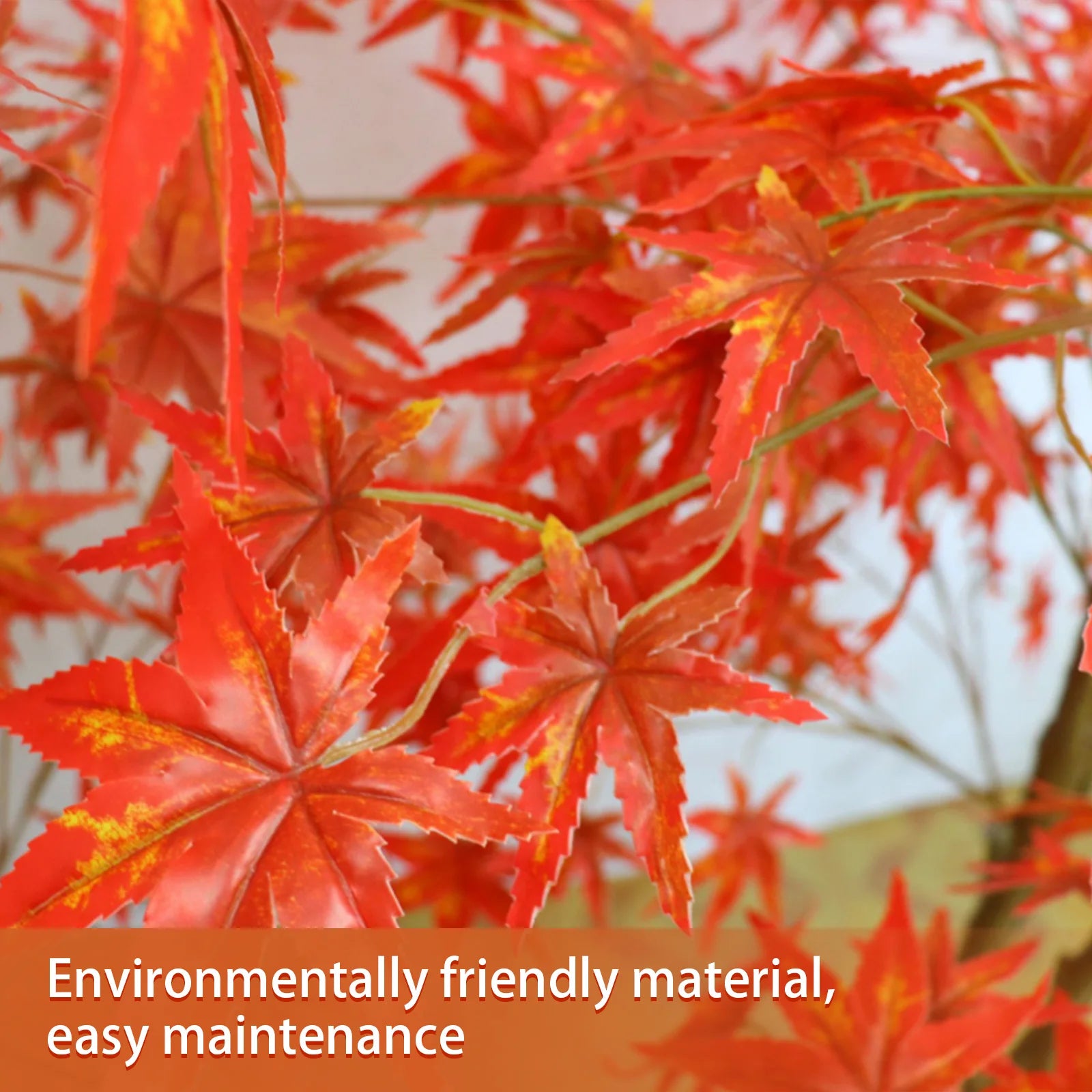 Autumn Maple Artificial Fall Tree In Plastic Pot, 120cm/150cm/180cm Faux Silk Leaves Red Maple Tree For Party Home Decoration