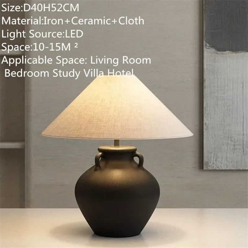 CEDRIC Contemporary Ceramic Table Lamp American Retro Creativity Living Room  Study Villa Hotel Homestay Desk Light