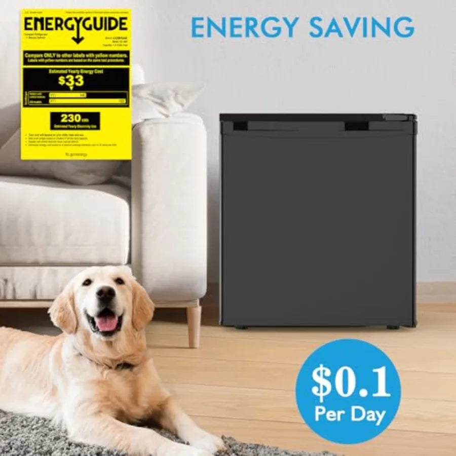 Compact Refrigerator with Freezer – 1.6 Cu.Ft (Stainless Steel)