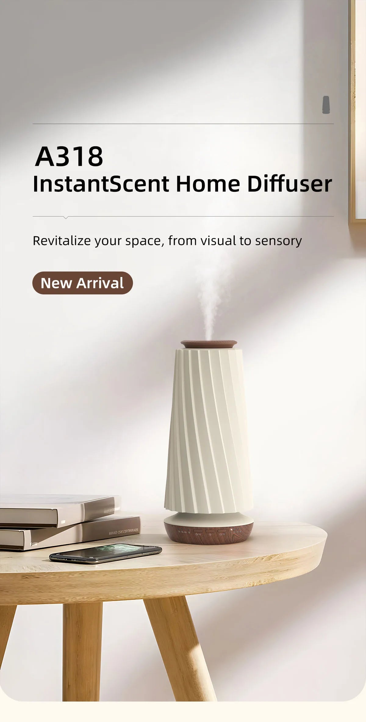 Smart Bluetooth Scent Diffuser with Night Light Air Freshener Aroma Machine for Home Hotel Office Automatic Aroma Diffuser