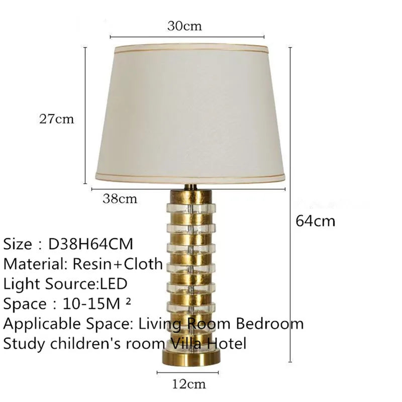 Contemporary Luxury Table Lamp LED American Creativity Living Room Bedroom Study Villa Hotel Bedside Household Desk Light