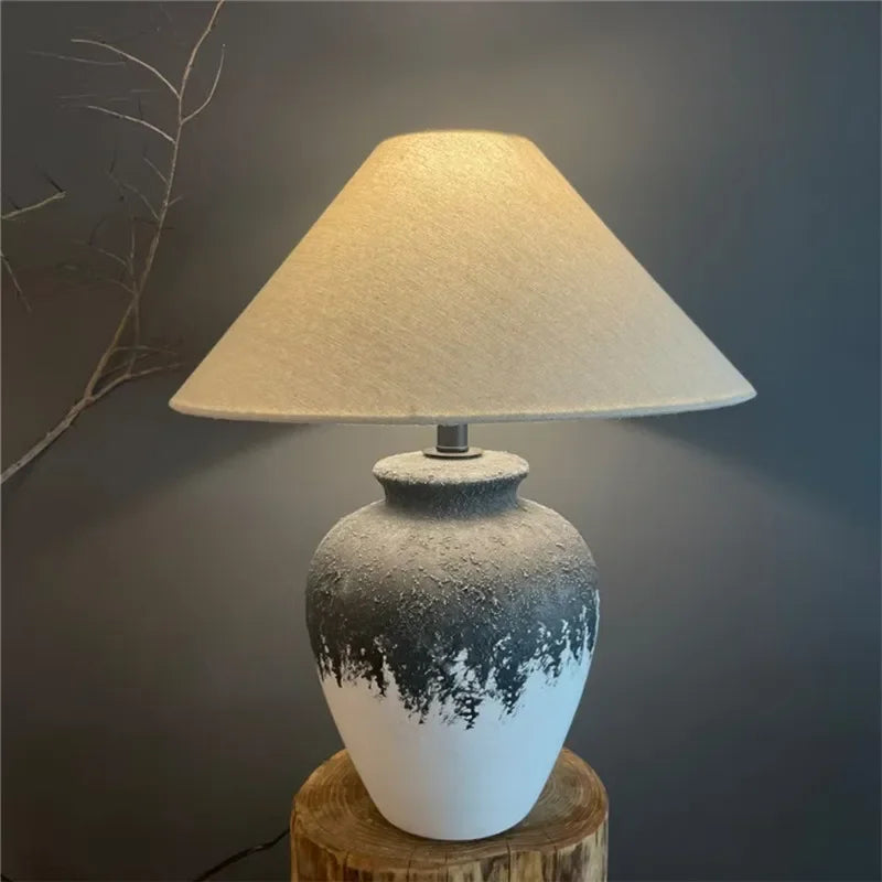 CEDRIC Contemporary Ceramic Table Lamp American Retro Creativity Living Room  Study Villa Hotel Homestay Desk Light