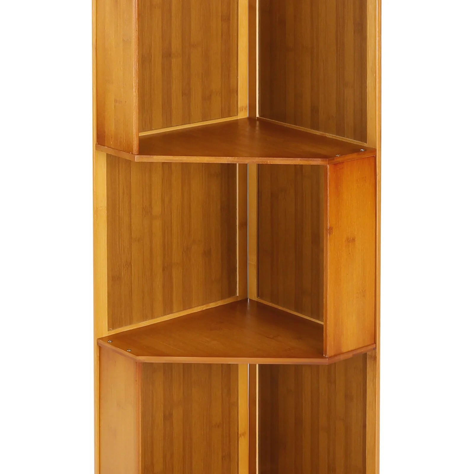 Brown Bamboo Corner Bookshelf – 5-Tier A-Shape Storage Shelf (169 cm)