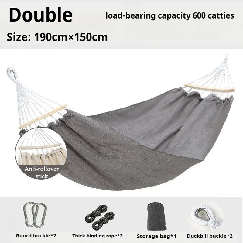 Hammock outdoor swing, anti - rollover for outdoor picnic, beach camping. Suitable for indoor use at home, for single or double