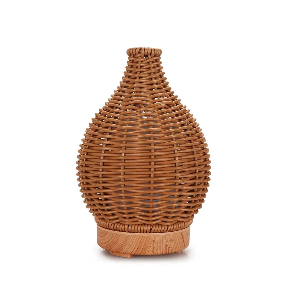 Wood Weave Vase Humidifier Aromatherapy Household Vase Air Humidifier Ultrasonic Mute Colorful Humidifier Spray Instrumen