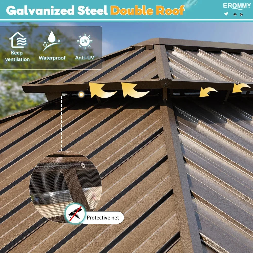 Hardtop Gazebo – 10 ft × 12 ft Aluminum Frame Pavilion