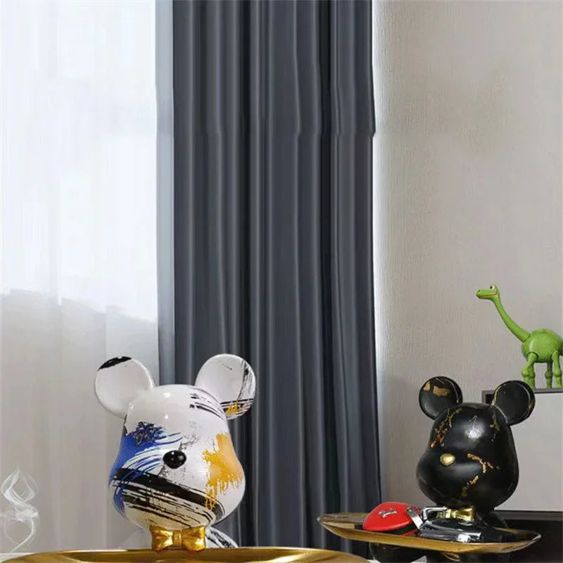 21cm Graffiti Bear Ornament Figurine Home Decoration Animal Statue Keys Storage Shelf Modern Room Sculpture Table Decor Gift