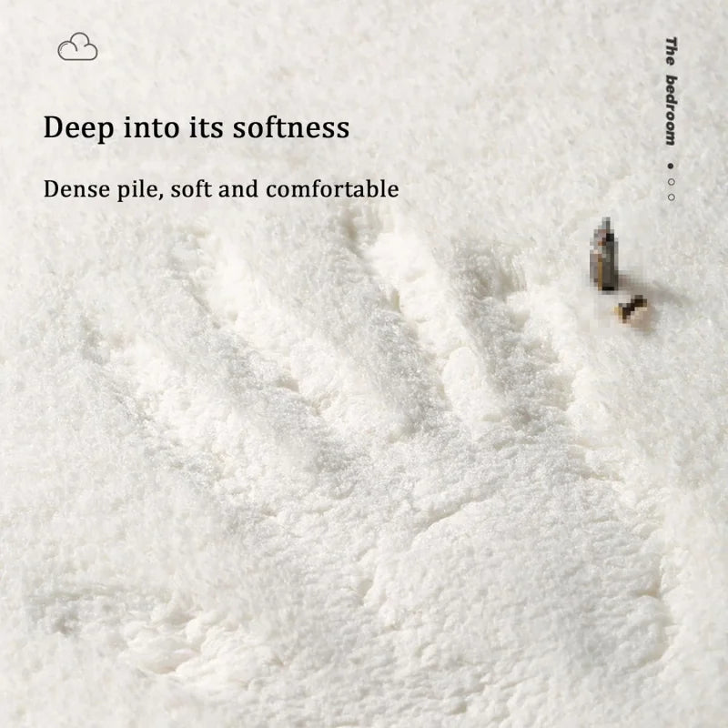 VIKAMA Maltese Cute Dog Short Plush Bedroom Bedside Girly Carpet Bathroom Absorbent Wearable Floor Mat Home Decoration