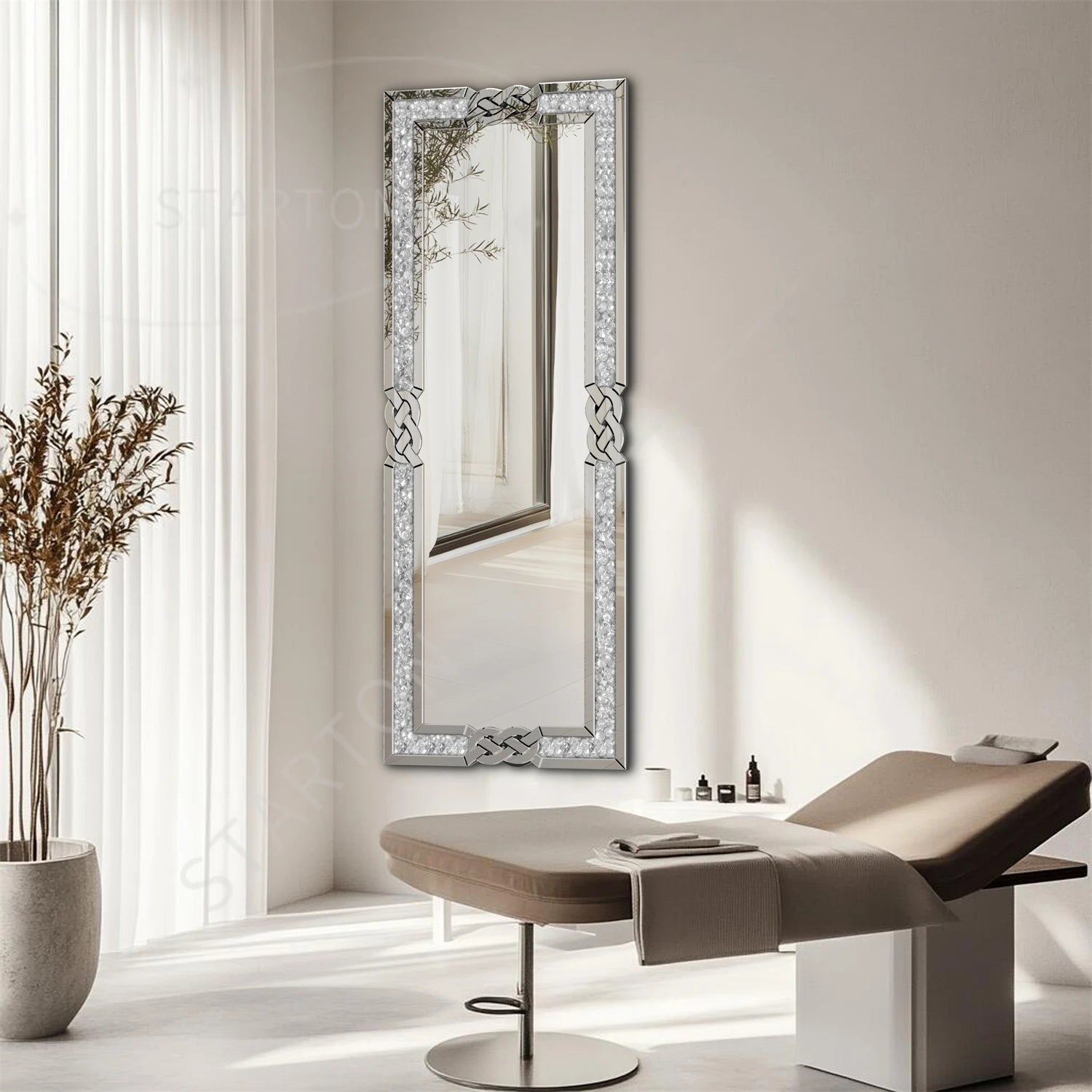 160 cm tall broken diamond full length mirror silver glass wall bedroom dressing mirror