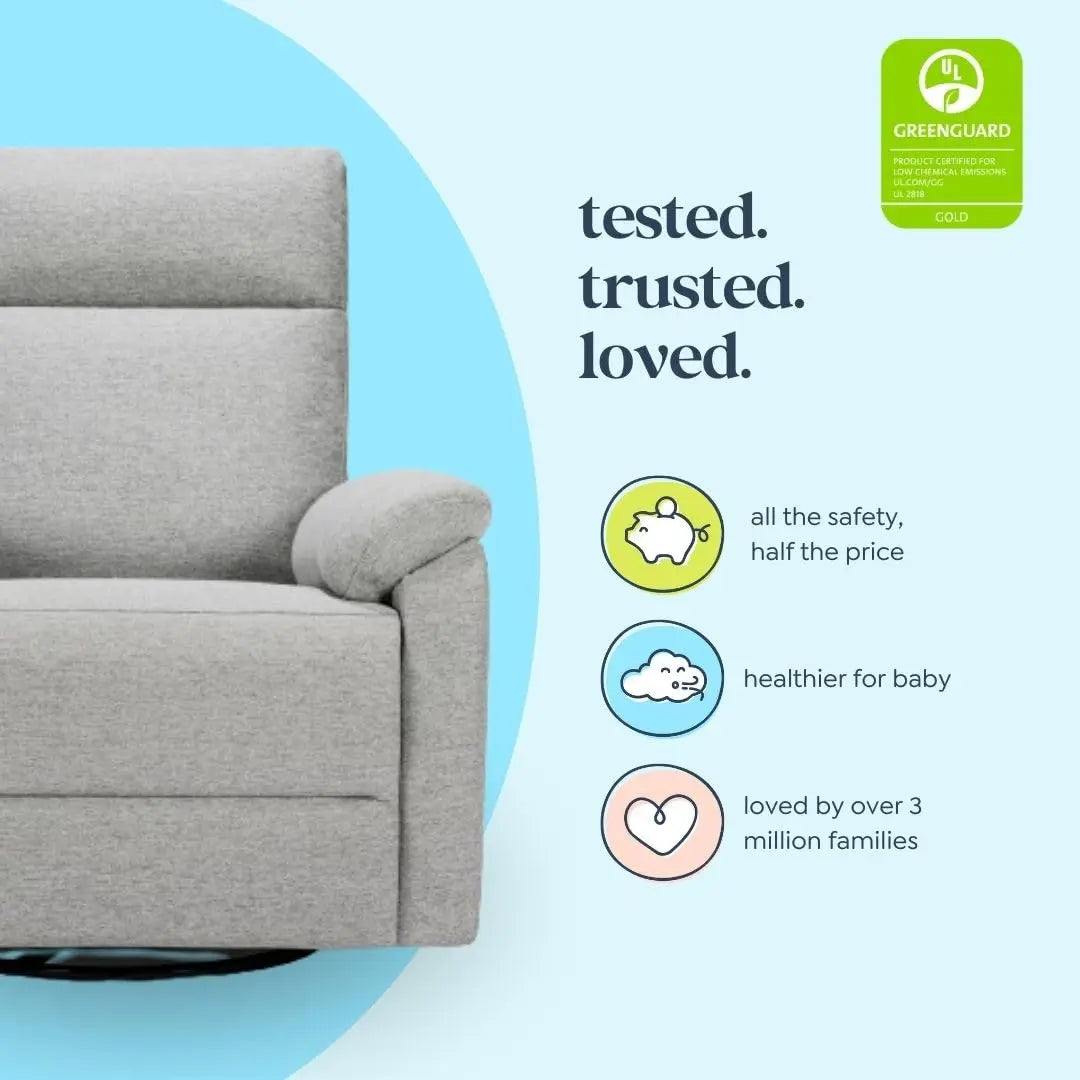 Suzy Glider Recliner Nursery Chair - Glider Rocking Chair for Nursery and Living Room - GREENGUARD Gold, FSC & Certi-PUR US