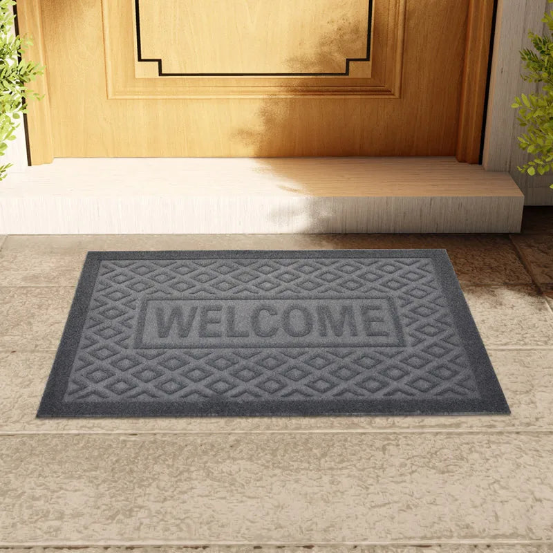 Heavy Duty Rubber Welcome Mat – Anti-Slip Dust-Proof Entrance Door Mat, Durable Washable Floor Mat