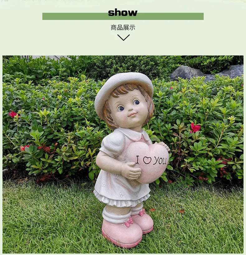 Outdoor Cartoon Garden in the Courtyard, Display Decorations, Landscape Sculpture, Resin Crafts