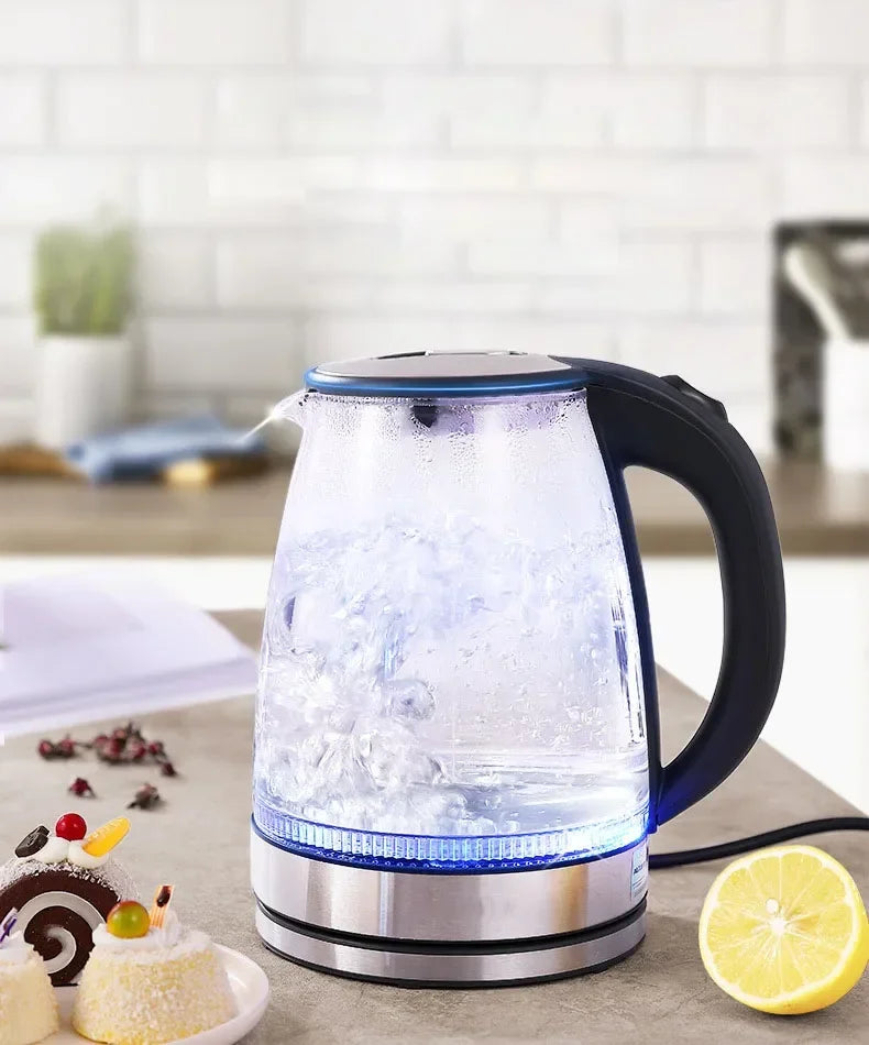 Electric Glass Kettle – 1.5L Borosilicate Tea Kettle with Fast Boil Heating Base