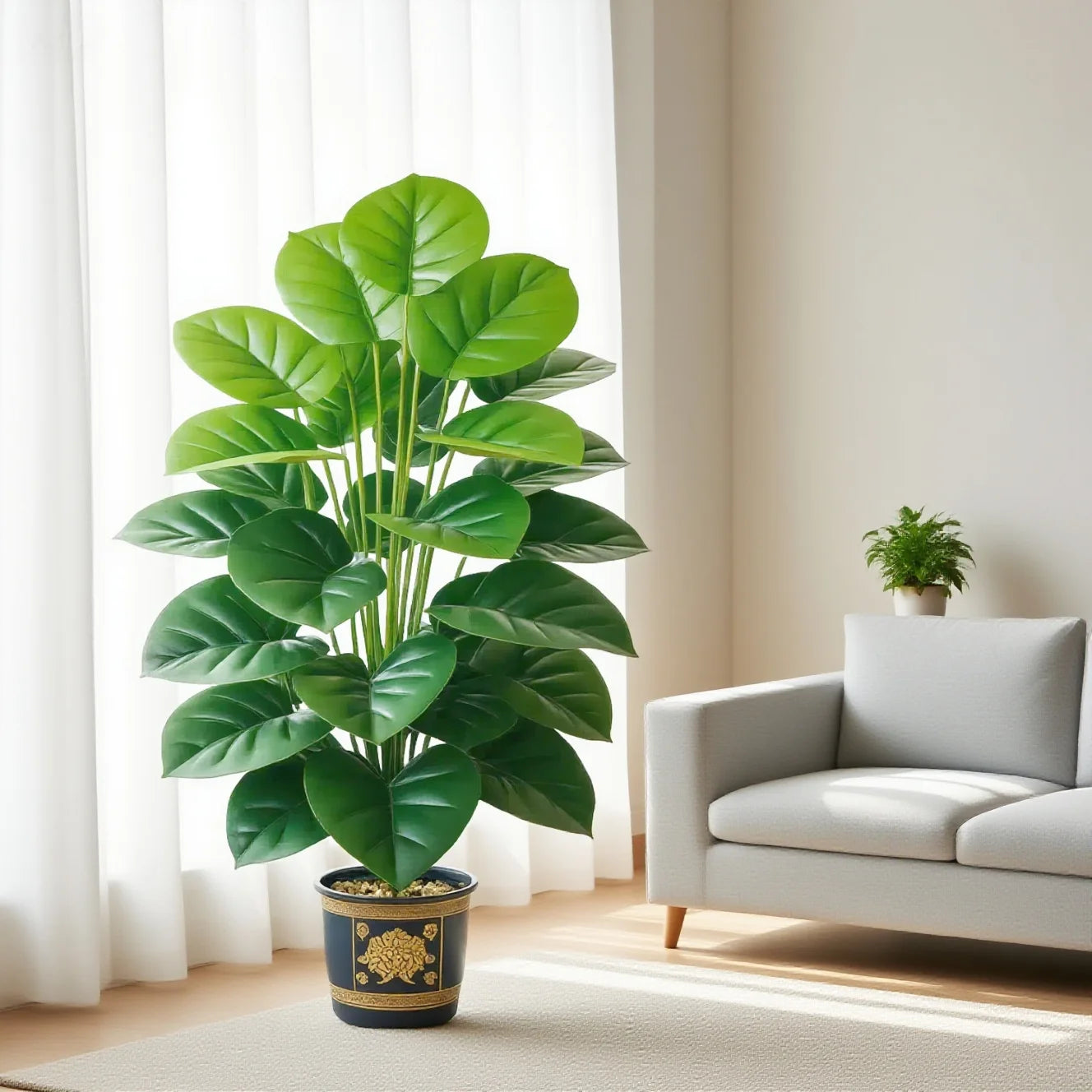 Large Artificial Pothos Plant with 24 Leaves, Tall Faux Greenery in Pot for Indoor Outdoor Decor, Perfect for Living Room, Offic
