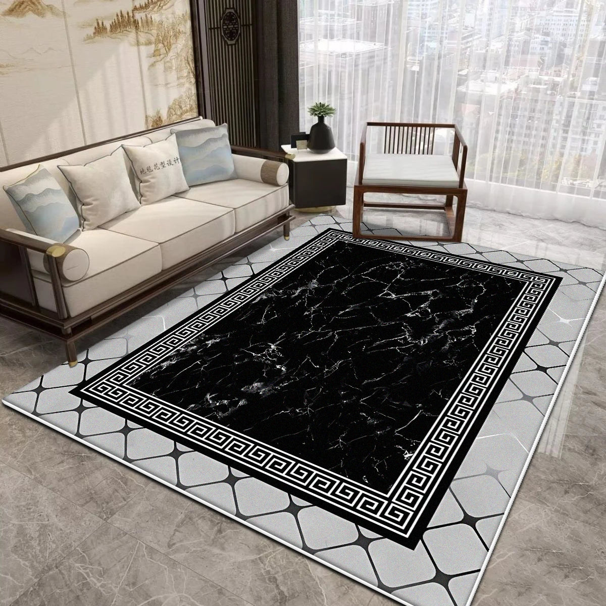 Minimalist Area Rug for Living Room Lounge Large Soft Carpet Non-Slip Machine Washable